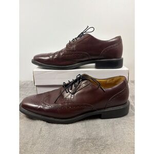Rockport Mens Burgundy Leather Wingtip Oxford Dress Shoes APM12118 M Size 11
